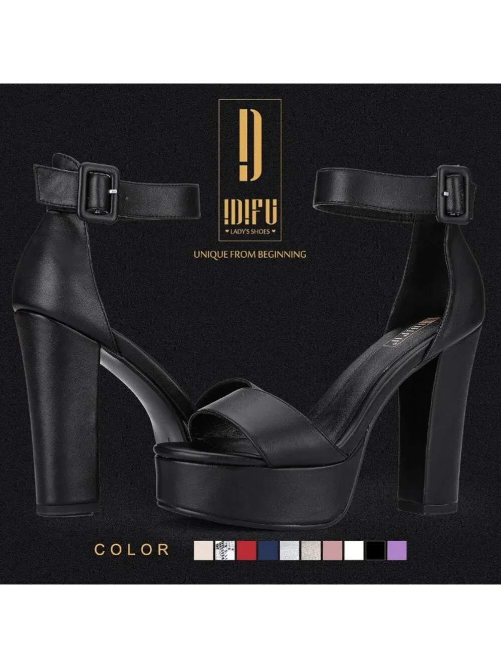 Stylish Open Toe Chunky Block Heels for Women - Comfortable Platform Sandals